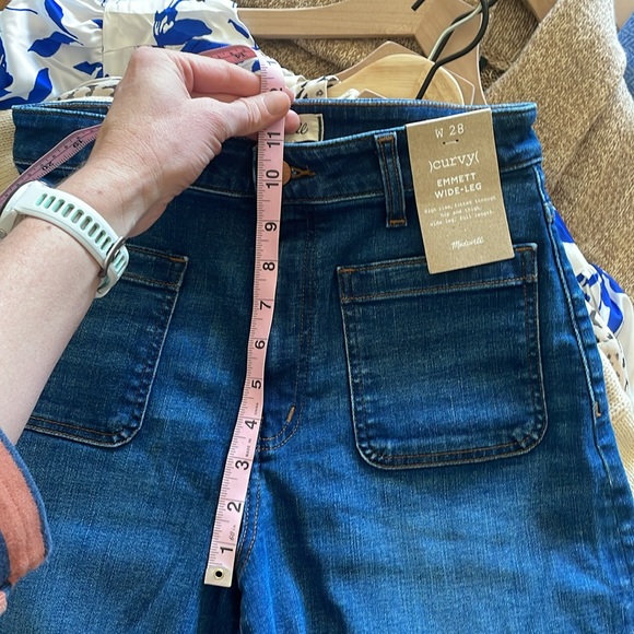 Madewell The Curvy Emmet Wide-Leg Jean: Patch Pocket Edition NWT 28 - Picture 8 of 9